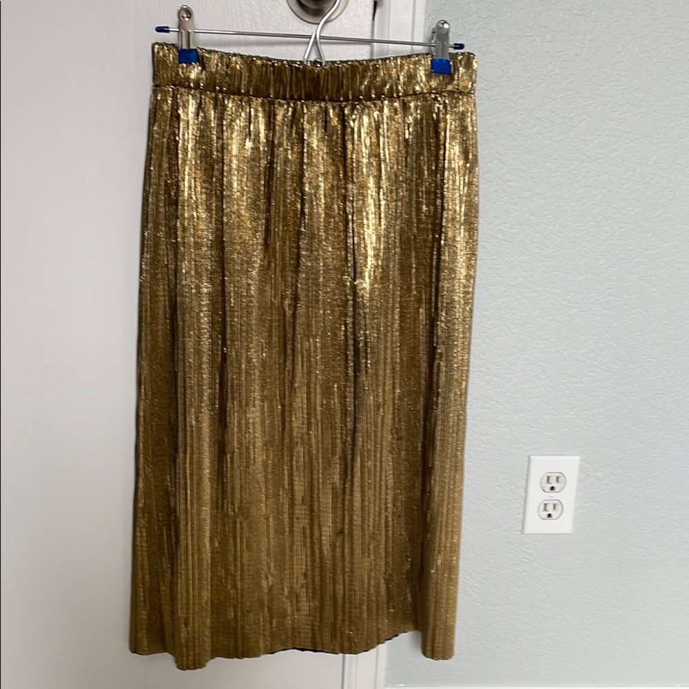 Zara Trafaluc Collection Gold Metallic Skirt